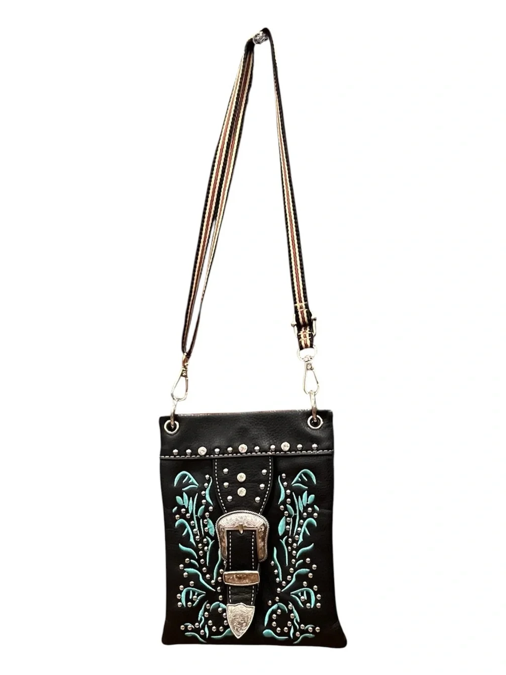 American Bling Western Crossbody Purse - Rodeo Turquoise Festival Country